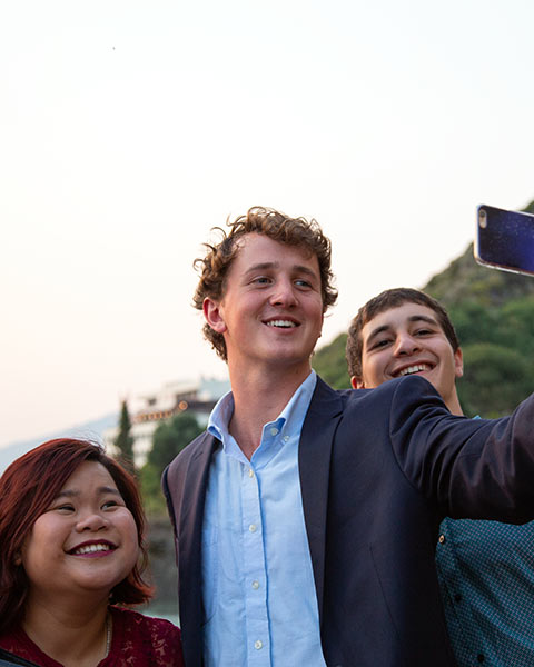 Study Abroad internship students taking a selfie